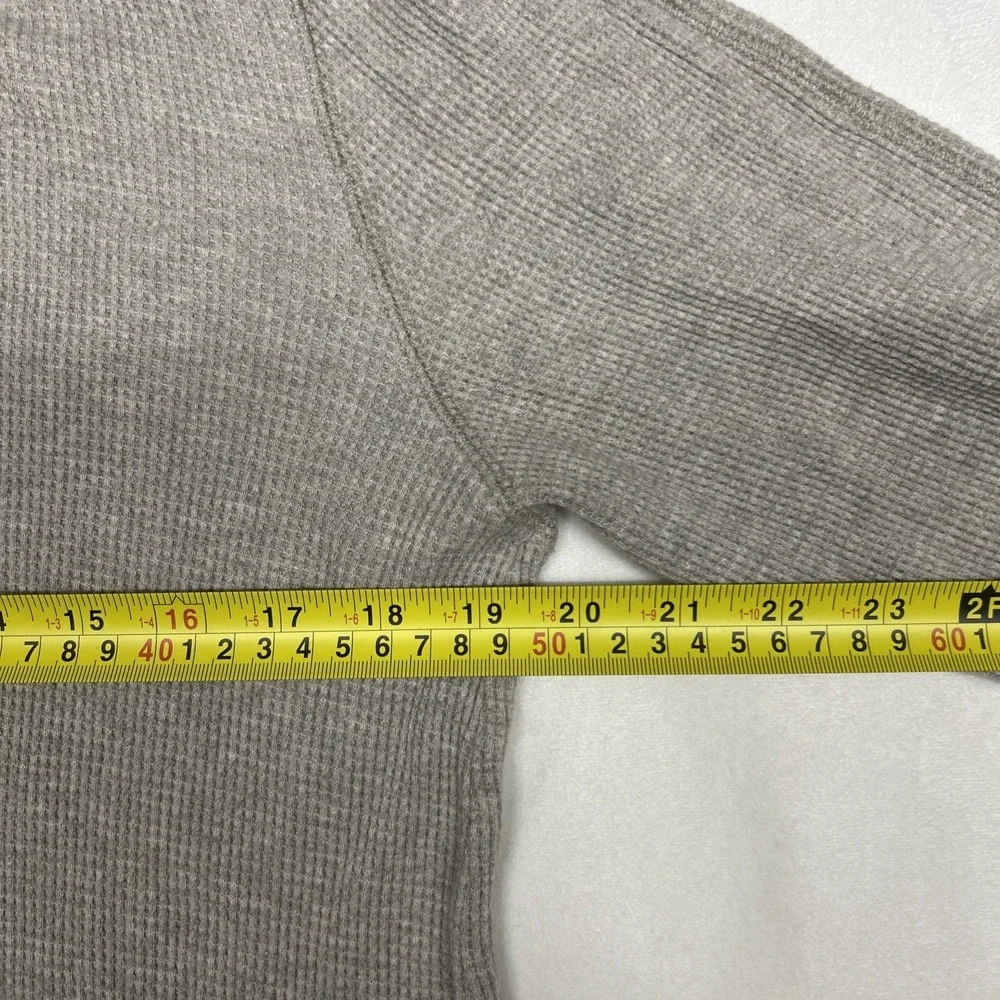 Everlane Womens Medium Waffle Knit Hoodie Grey Pullover Cotton Long Sleeve - Picture 7 of 8